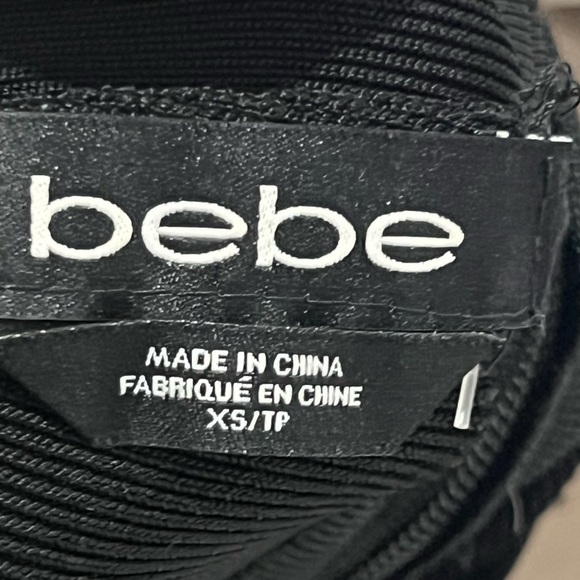 Bebe Black Dress with Floral Sheer on top - Picture 7 of 7